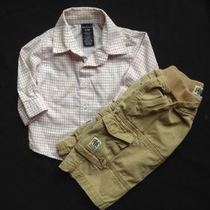 6-9 Month Nautica Button Down Shirt & Khakis Set